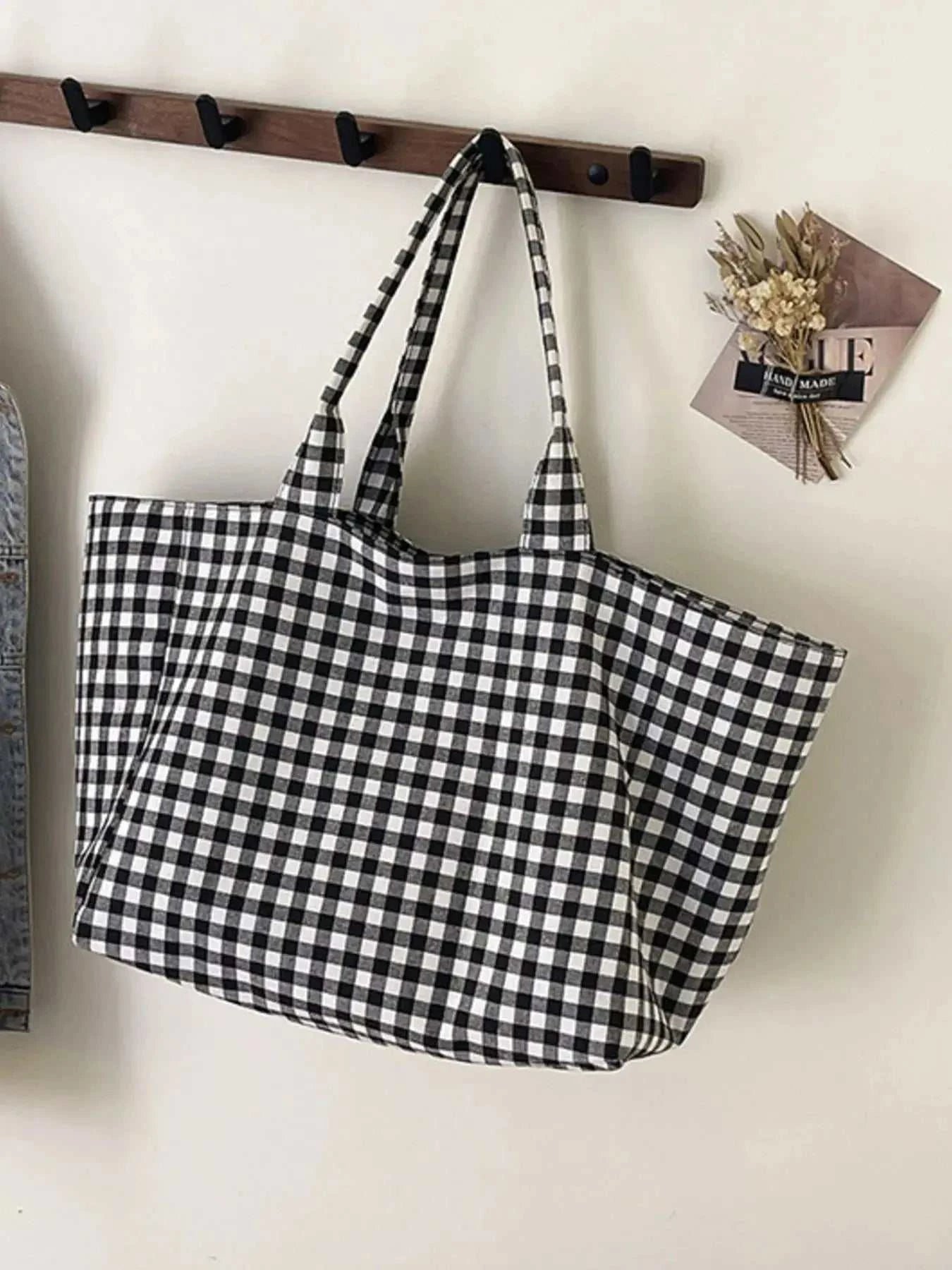 Classic Plaid Tote Bag - GlowUp Garments