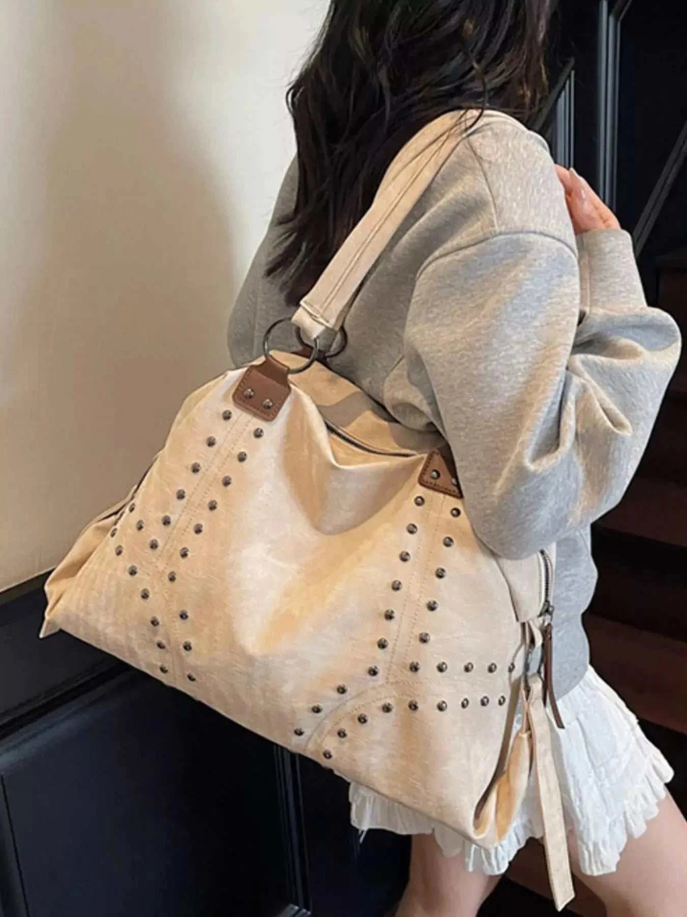 Studded Vintage-Style Handbag - GlowUp Garments