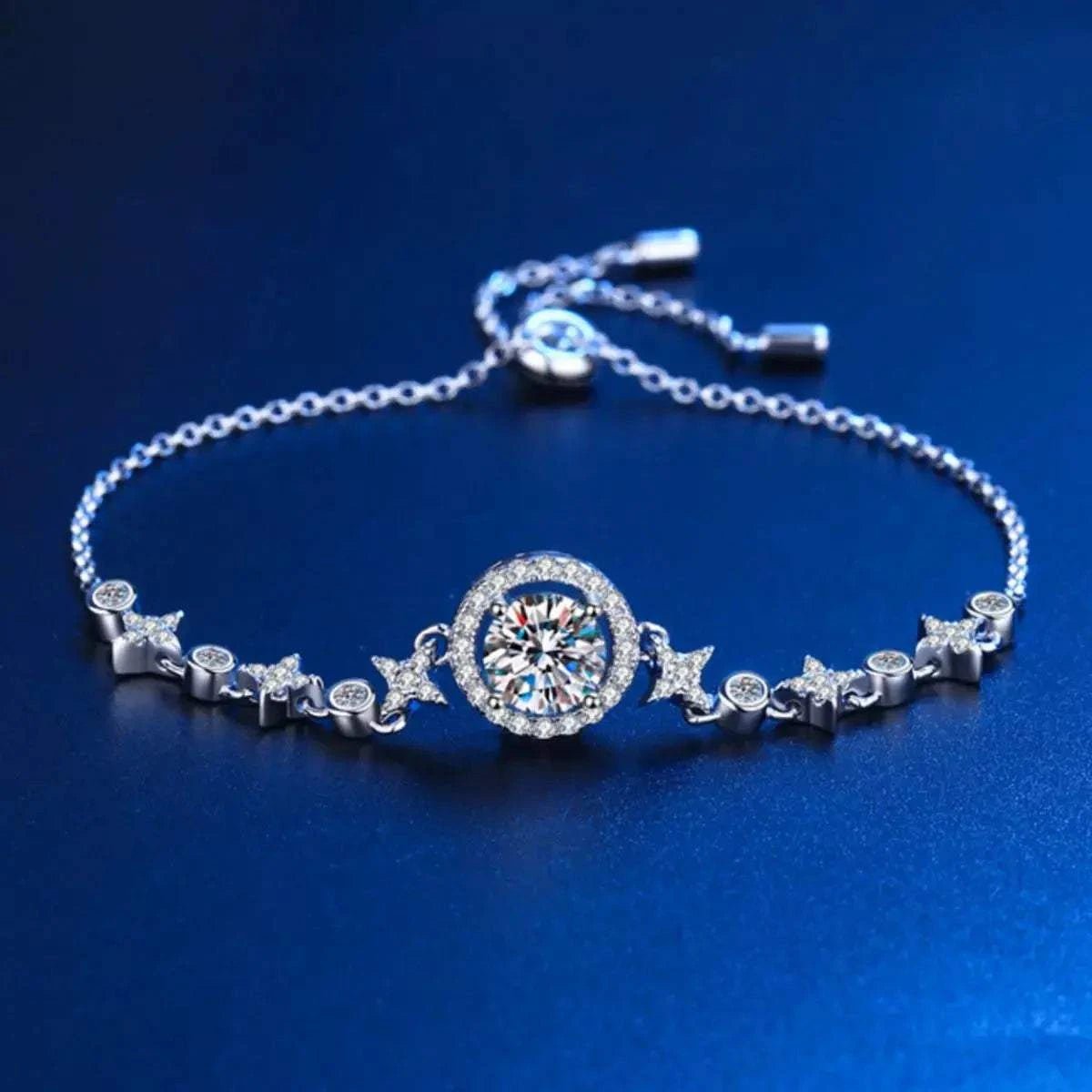 1 Carat Moissanite 925 Sterling Silver Bracelet - GlowUp Garments
