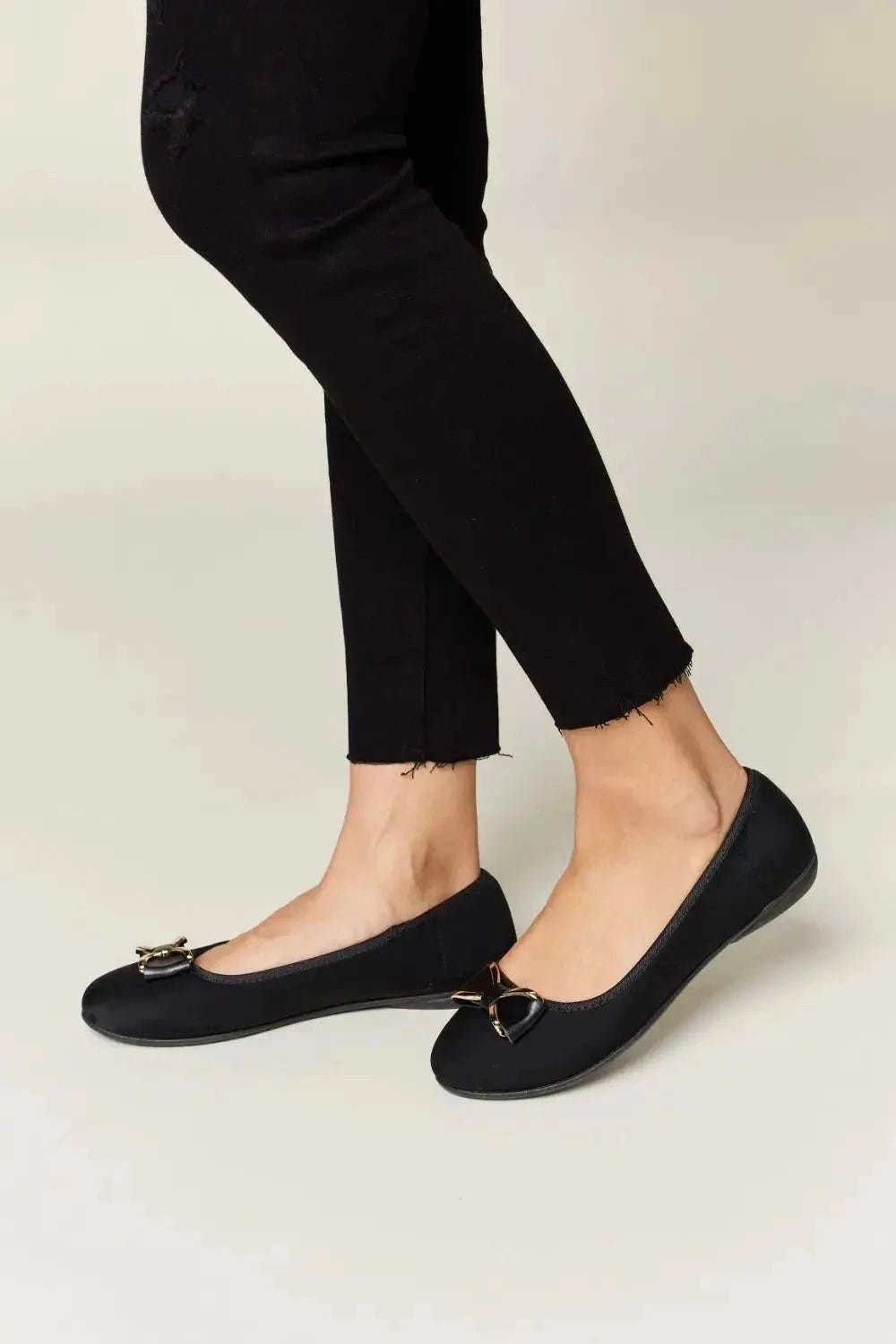 Forever Link Metal Buckle Flat Loafers - GlowUp Garments