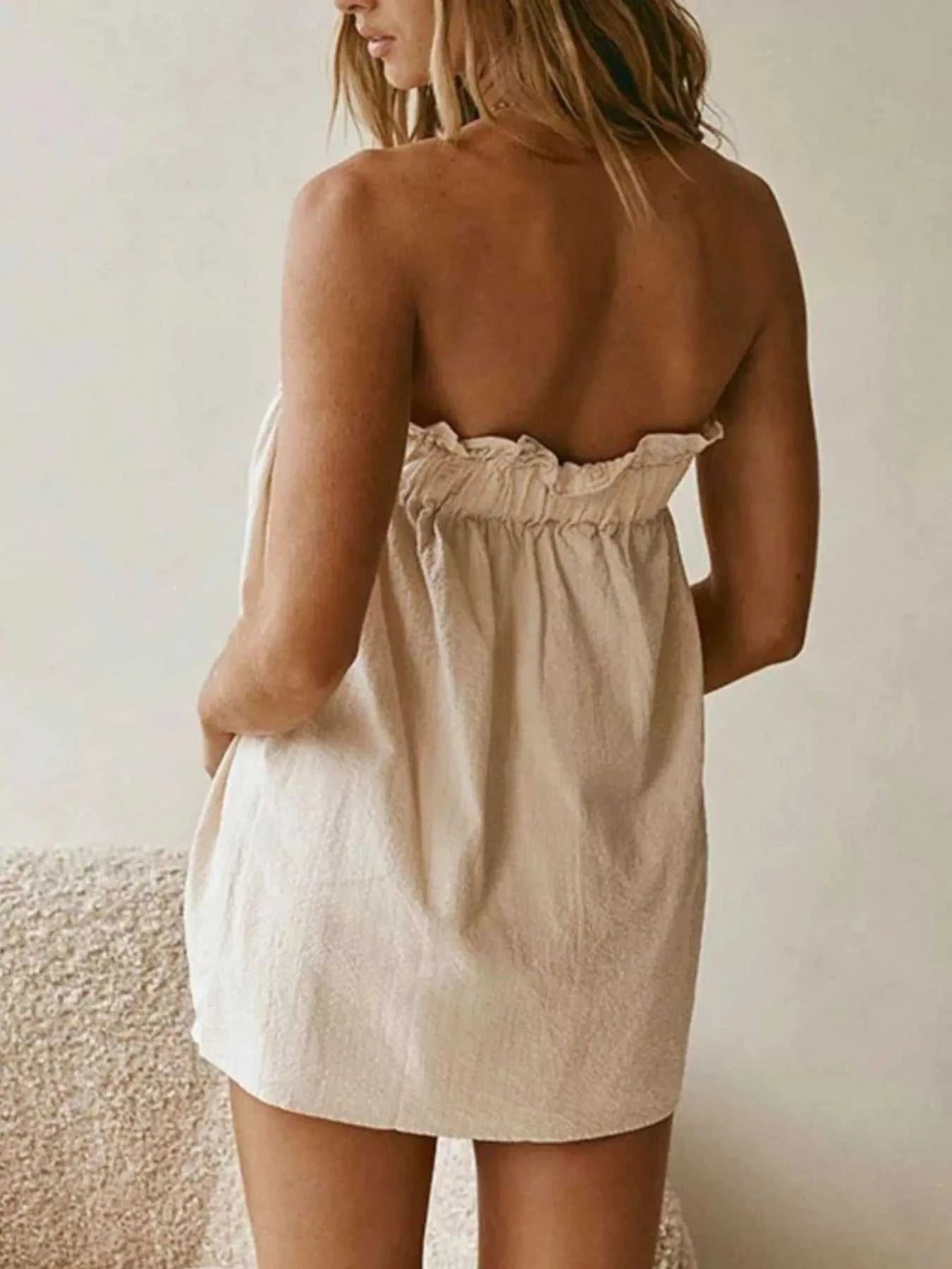 Full Size Strapless Top and High-Waisted Skirt Set Plus Size - GlowUp Garments