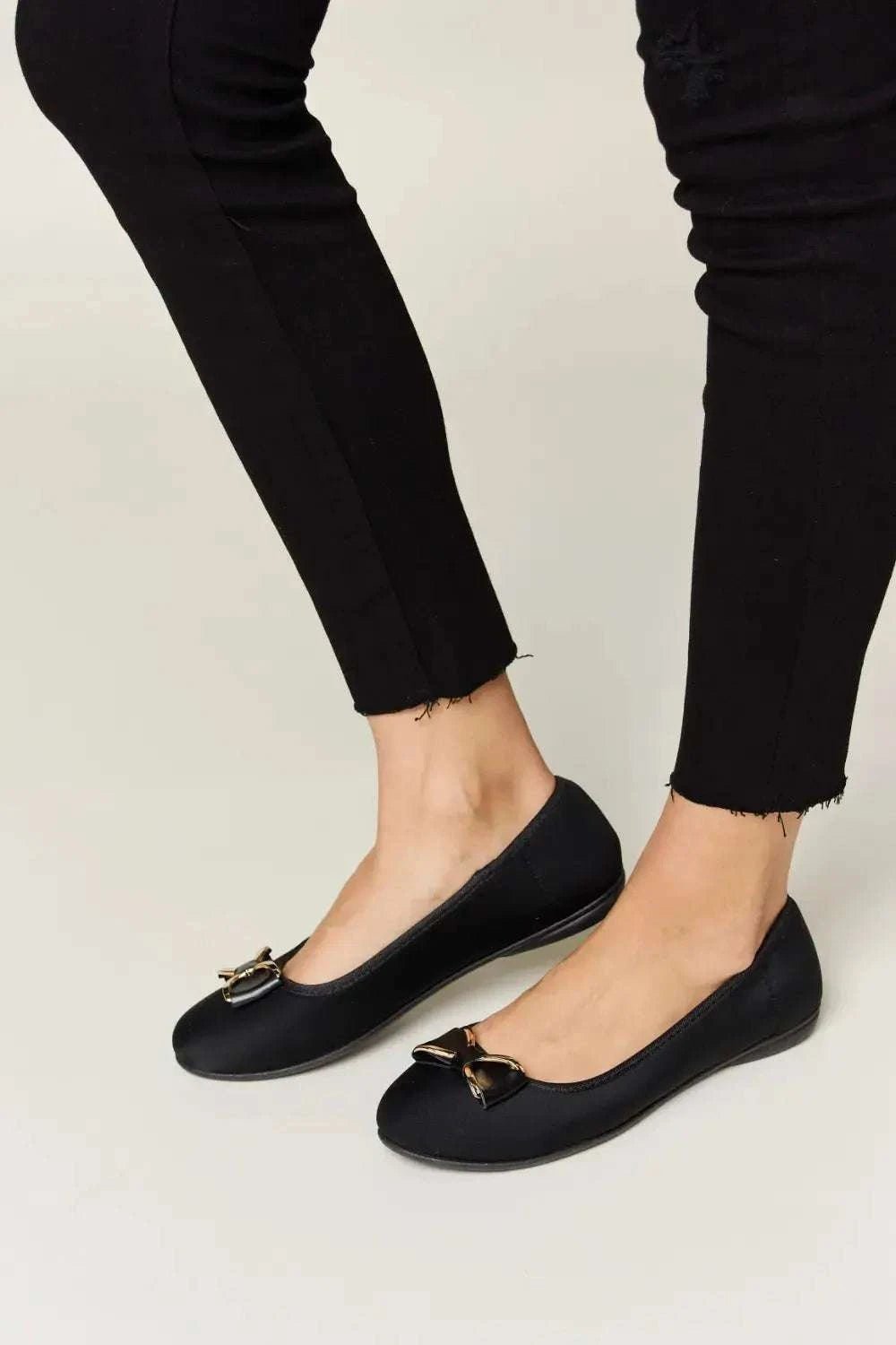 Forever Link Metal Buckle Flat Loafers - GlowUp Garments