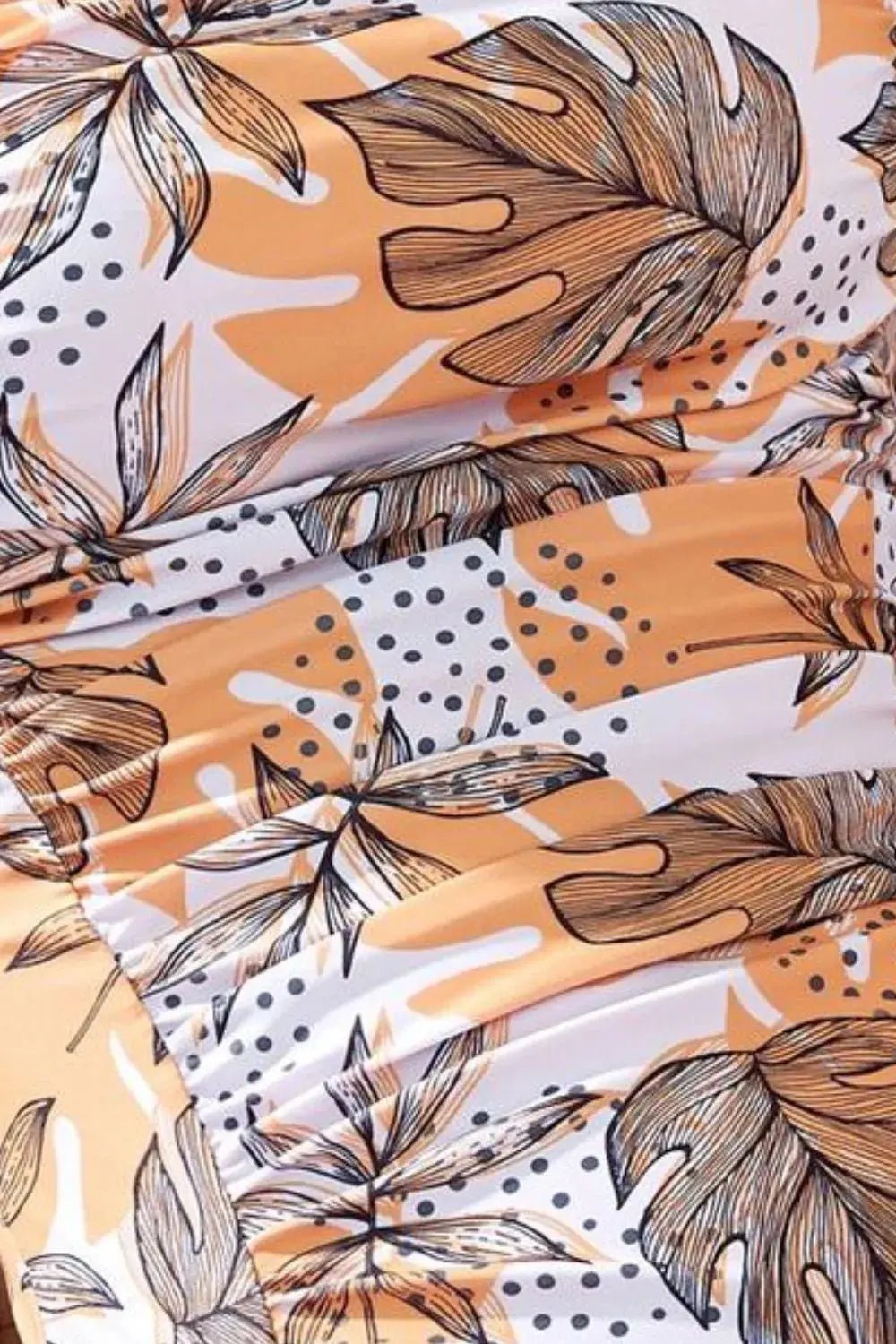 Square Neck Printed One-Piece Swimwear and Cover Up Swim Set - GlowUp Garments