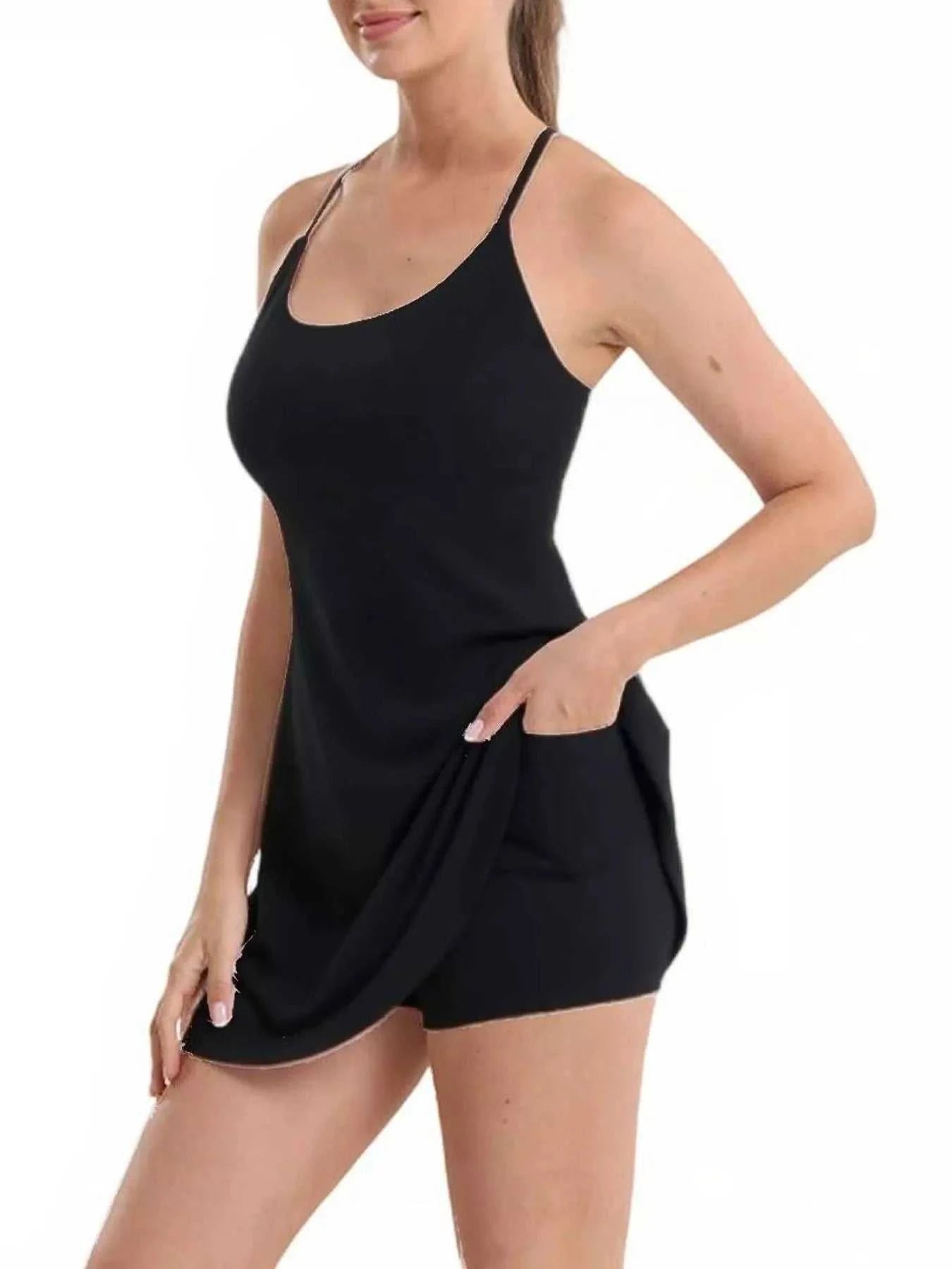 Scoop Neck Cami and Shorts Active Set - GlowUp Garments
