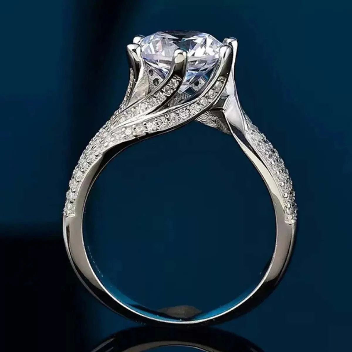 5 Carat Moissanite 925 Sterling Silver Ring - GlowUp Garments