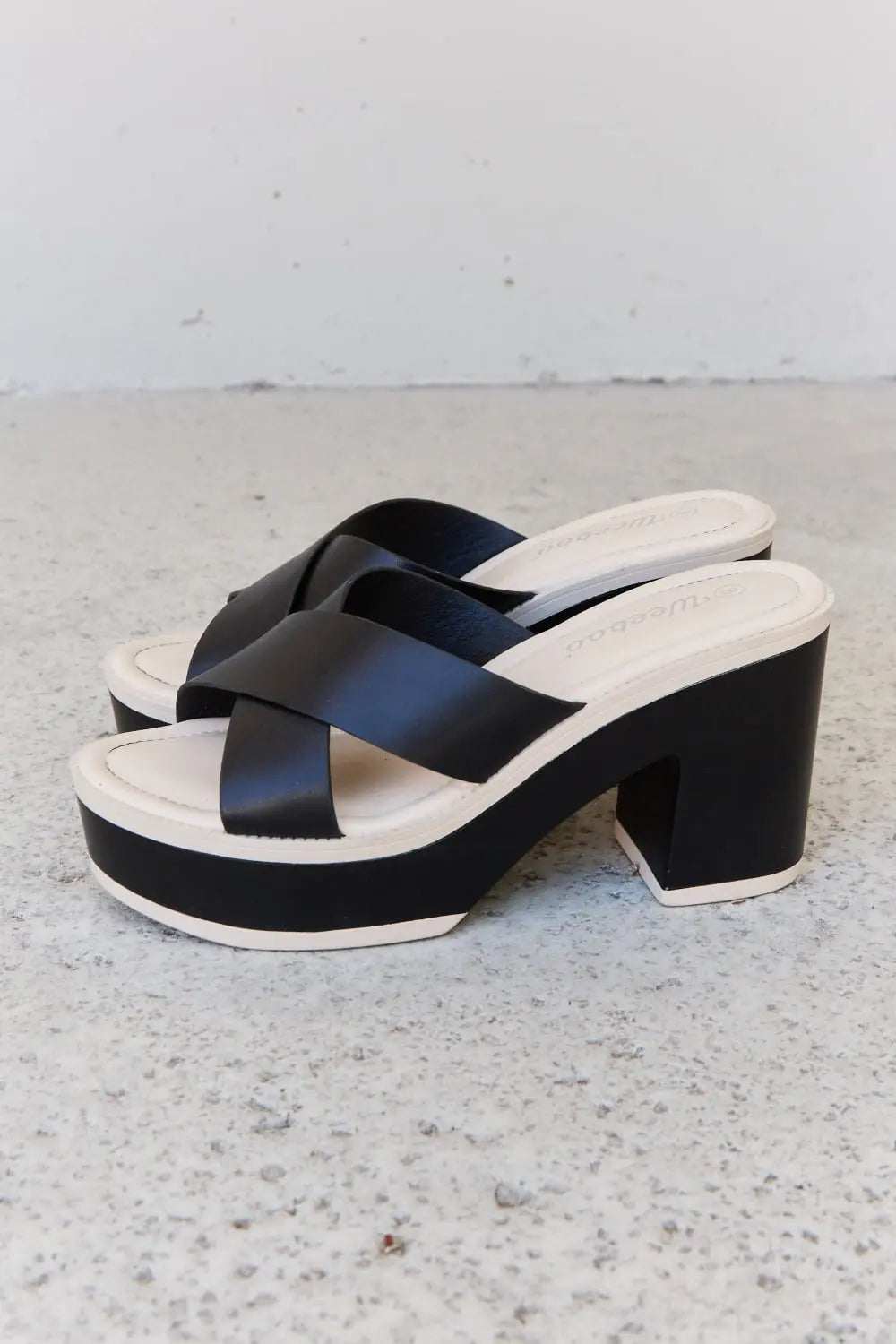 Weeboo Cherish The Moments Contrast Platform Sandals in Black - GlowUp Garments
