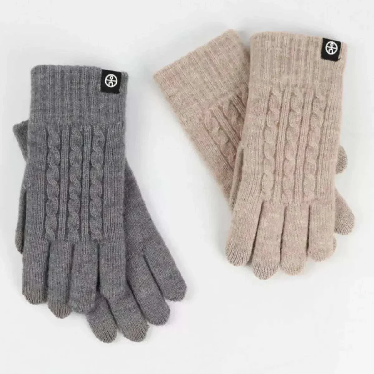 Cable Knit Touchscreen Gloves - GlowUp Garments