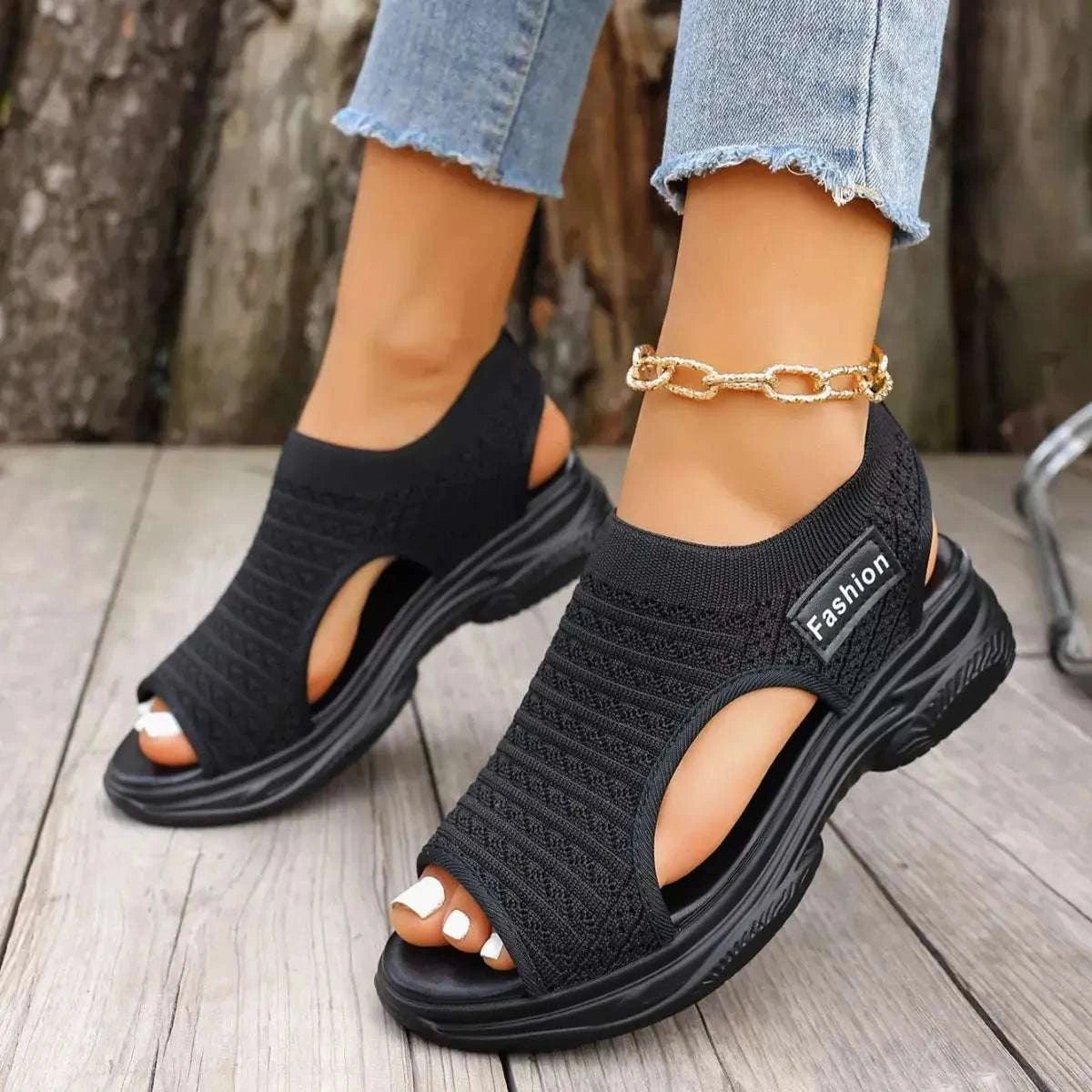 Open Toe Platform Sandals - GlowUp Garments