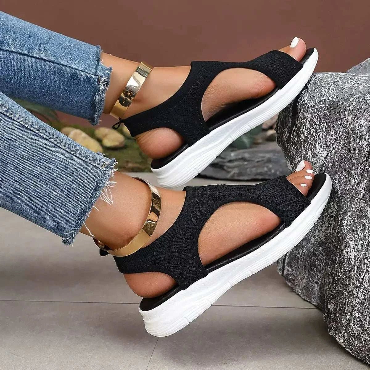 Open Toe Platform Sandals - GlowUp Garments