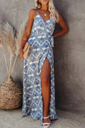 Printed Tied Maxi Cami Dress - GlowUp Garments