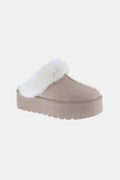 Weeboo Thick Bottom Fur Trim Snow Slippers - GlowUp Garments