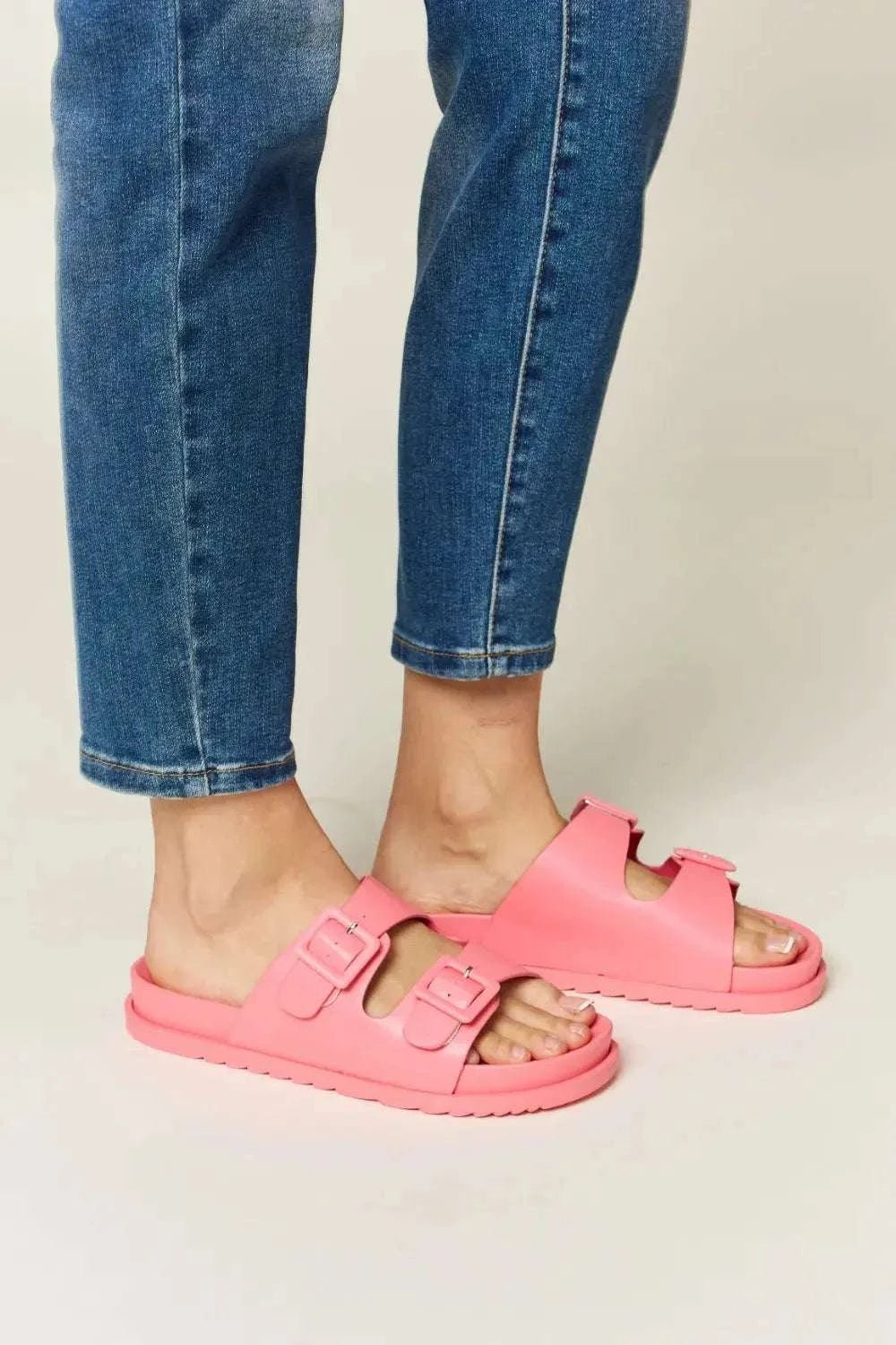 Legend Double Buckle Open Toe Sandals - GlowUp Garments
