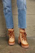 East Lion Corp Lace Up Lug Booties - GlowUp Garments