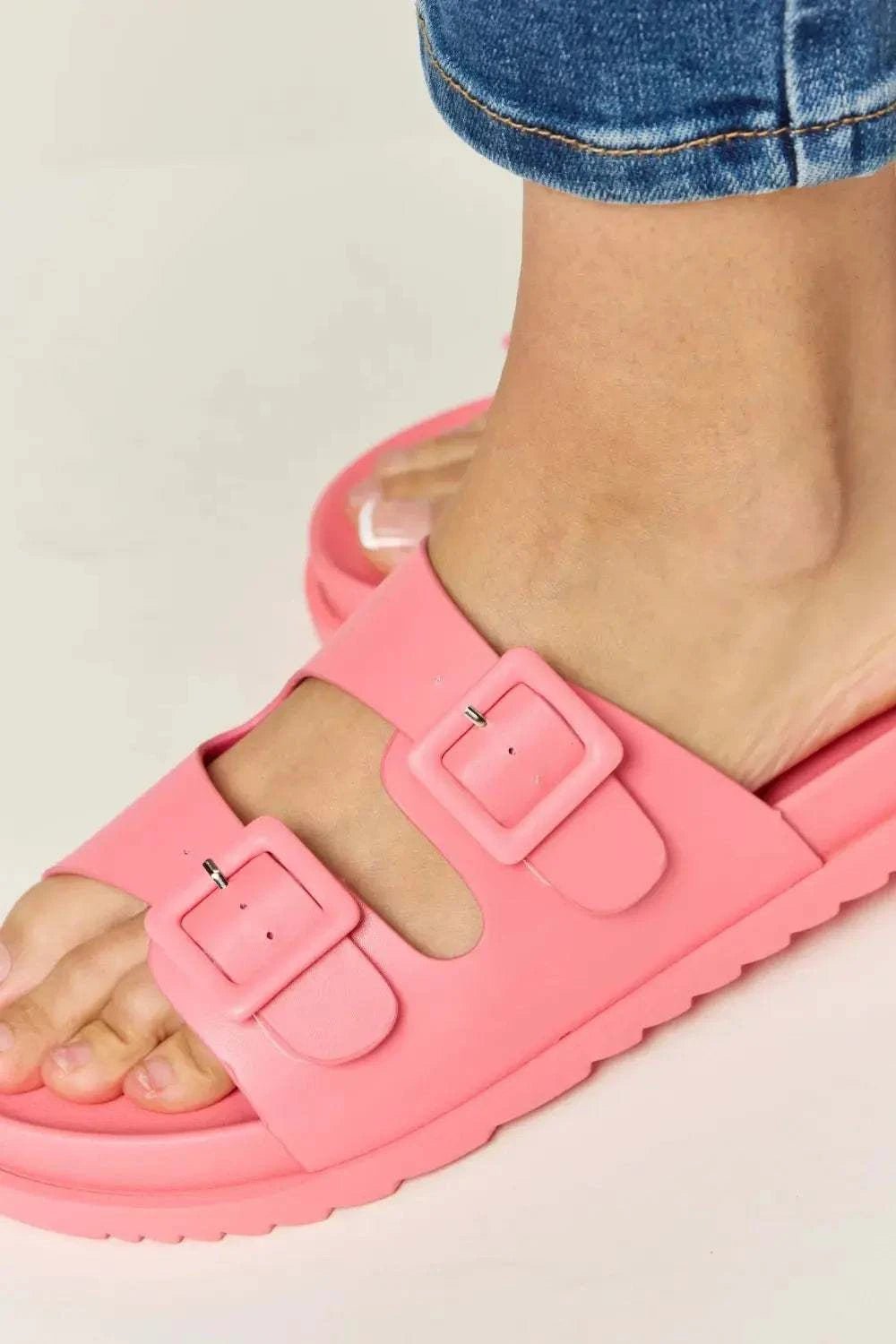 Legend Double Buckle Open Toe Sandals - GlowUp Garments