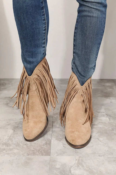Legend Women's Fringe Cowboy Western Ankle Boots - GlowUp Garments