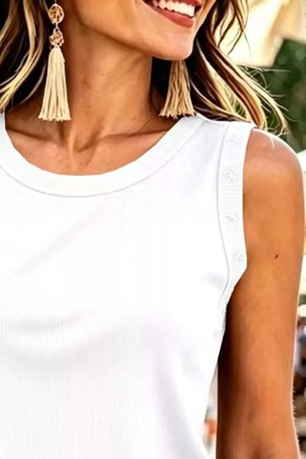 Star Detail Ribbed Tank - GlowUp Garments