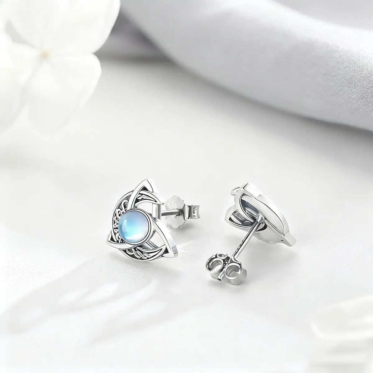 Moonstone Stud Earrings - GlowUp Garments