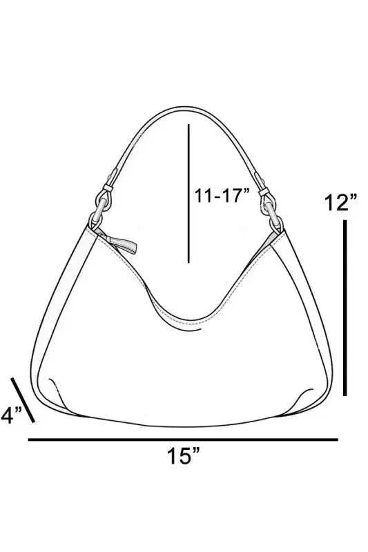 Larger Leather Crescent Shoulder Bag - GlowUp Garments