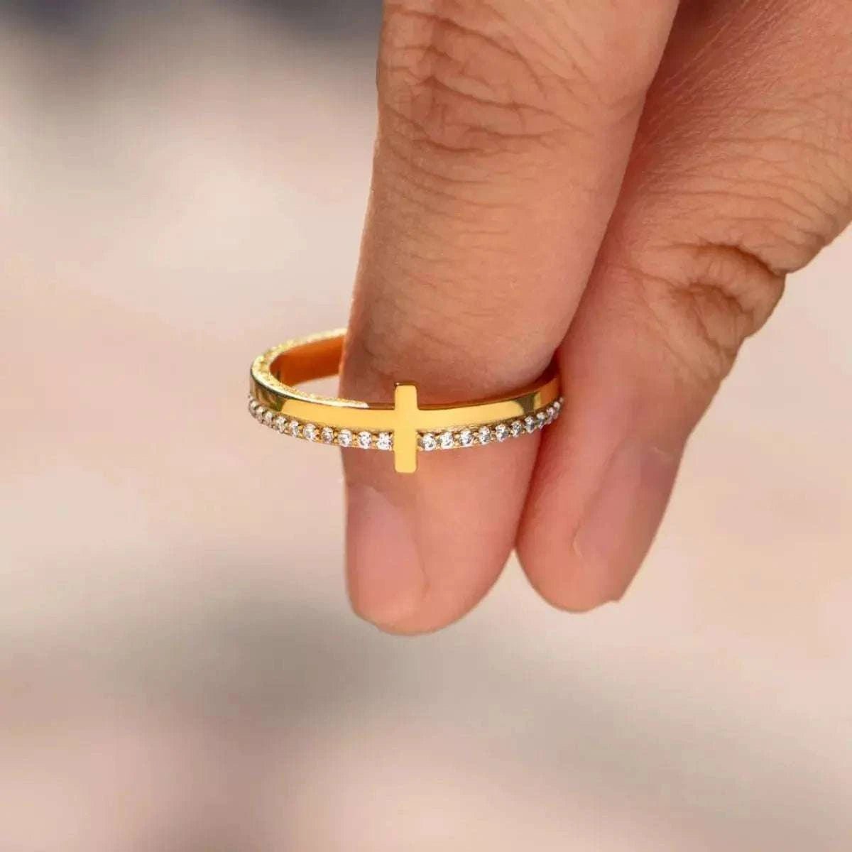 925 Sterling Silver Cross Ring - GlowUp Garments
