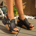 Open Toe Wedge Sandals - GlowUp Garments