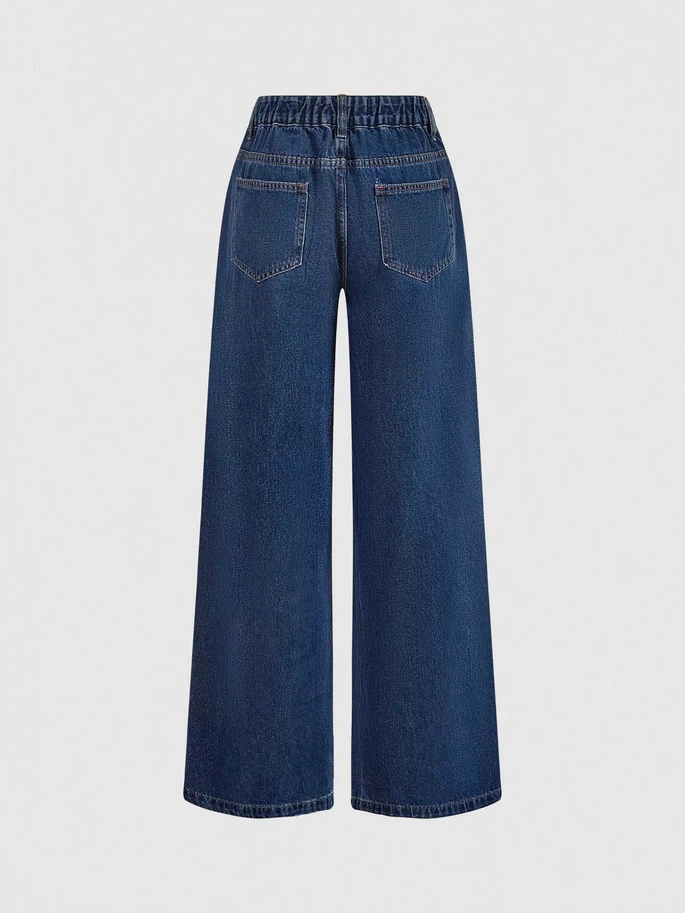 Halter Neck Denim Vest and Wide-Leg Jeans Set - GlowUp Garments