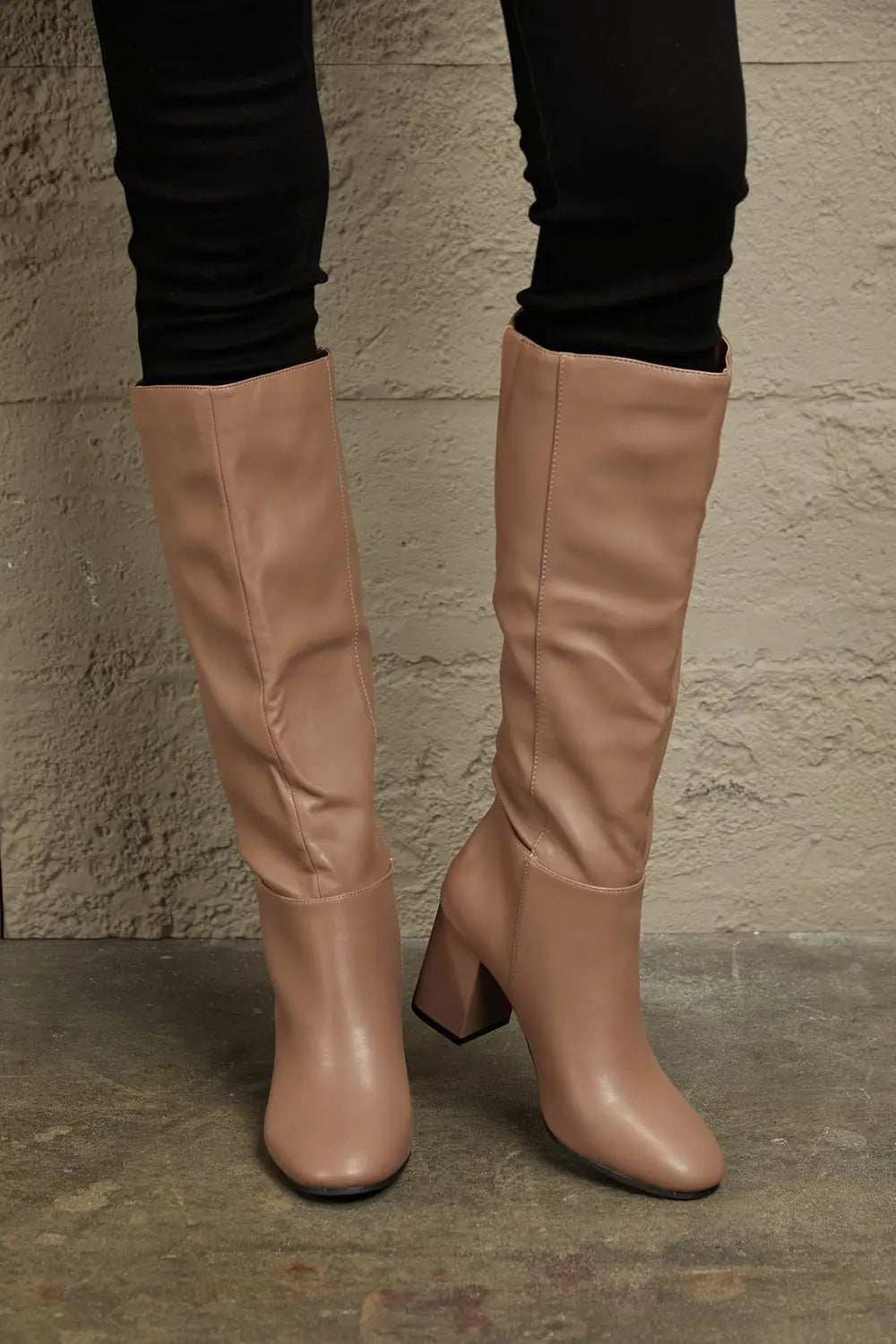 East Lion Corp Block Heel Knee High Boots - GlowUp Garments