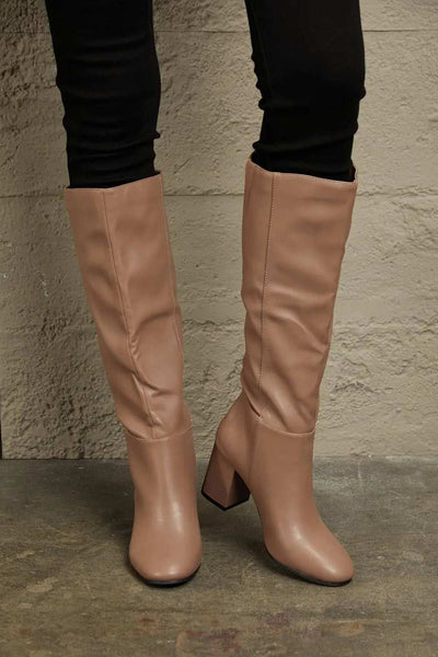 East Lion Corp Block Heel Knee High Boots - GlowUp Garments