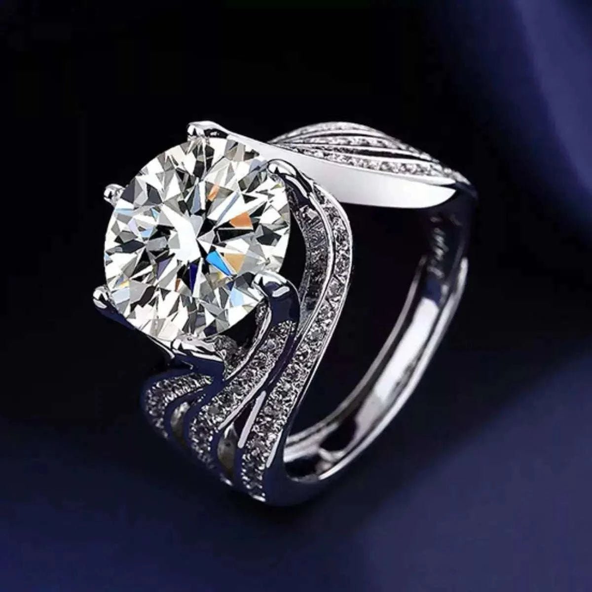 5 Carat Moissanite 925 Sterling Silver Ring - GlowUp Garments