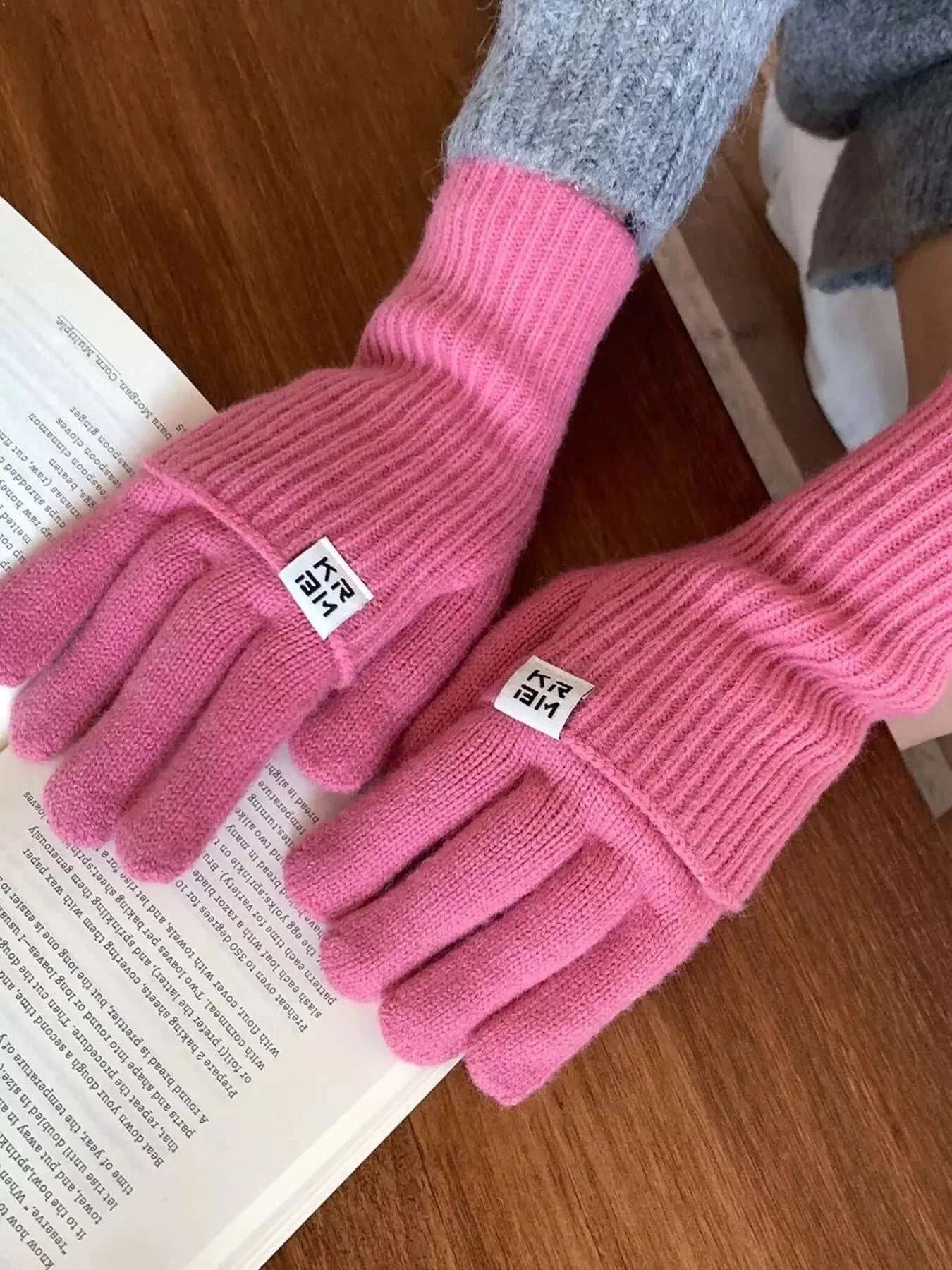Ribbed Knit Winter Gloves - GlowUp Garments