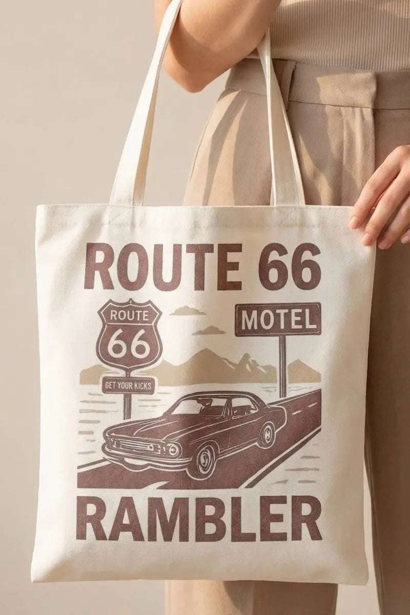 Route 66 Rambler Tote Bag - GlowUp Garments