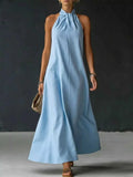 Full Size Halter Neck Maxi Dress Plus Size - GlowUp Garments