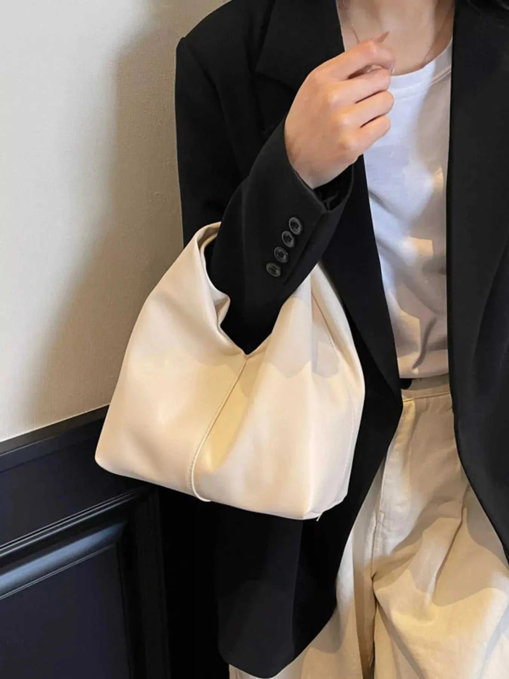 Knot Handle Leather Handbag - GlowUp Garments