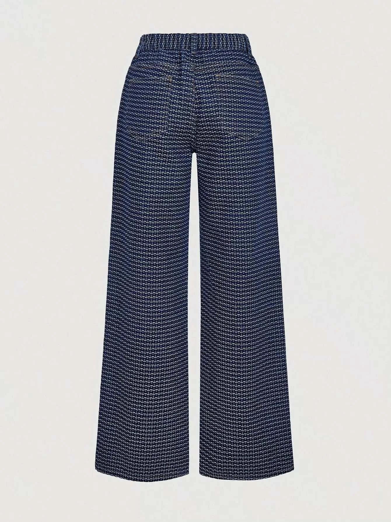 Halter Neck Denim Vest and Wide-Leg Jeans Set - GlowUp Garments