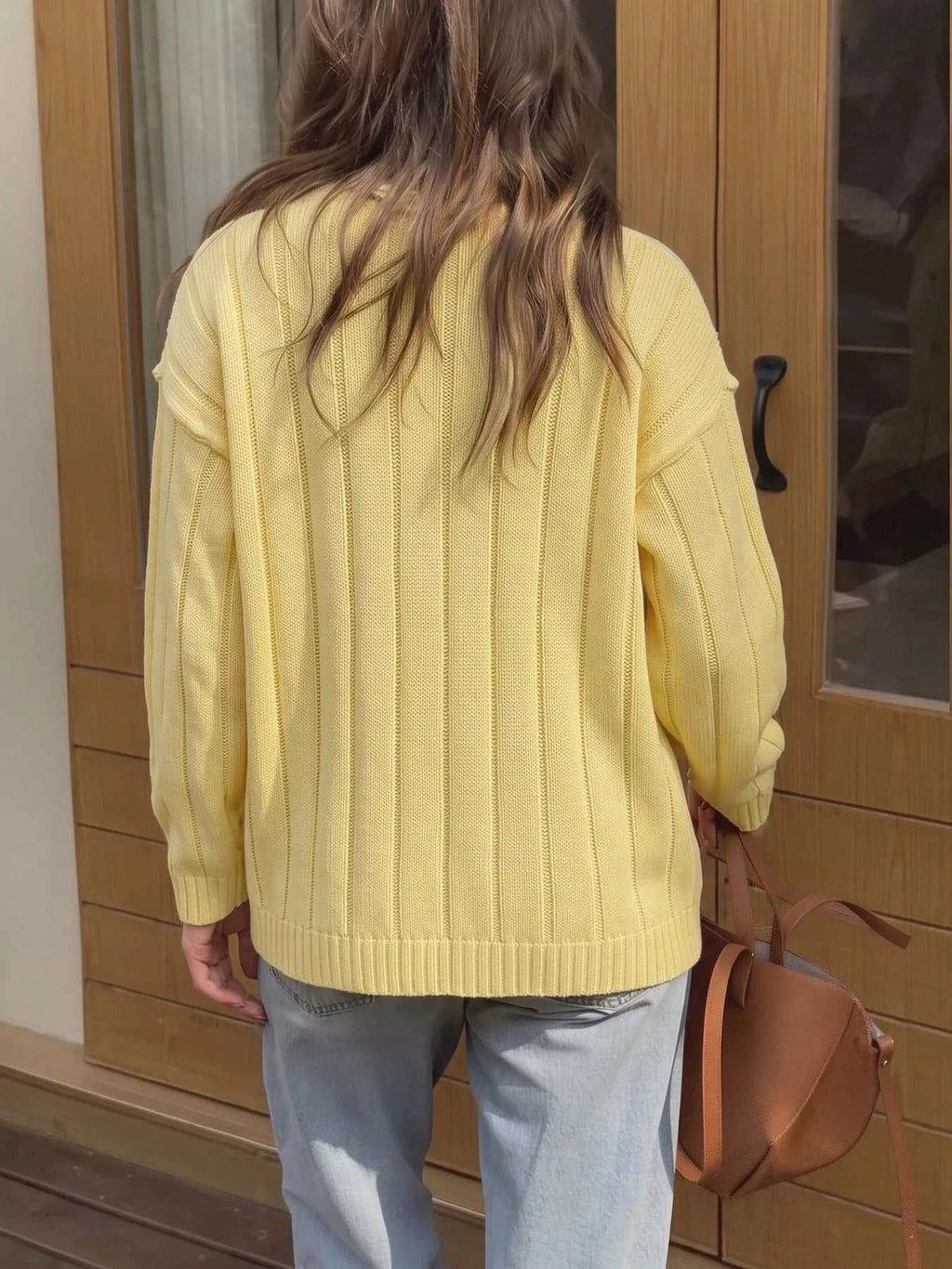 Button Up Dropped Shoulder Cardigan - GlowUp Garments