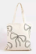 Ribbon Bow Tie Print Tote Bag - GlowUp Garments