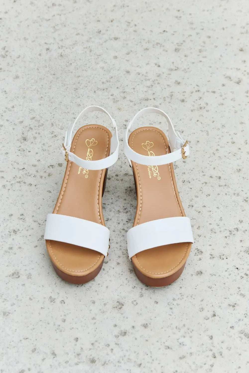 DDK Time After Time Wooden Platform Strap Heels - GlowUp Garments