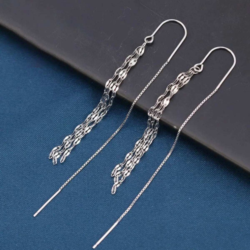 925 Sterling Silver Threader Earrings - GlowUp Garments