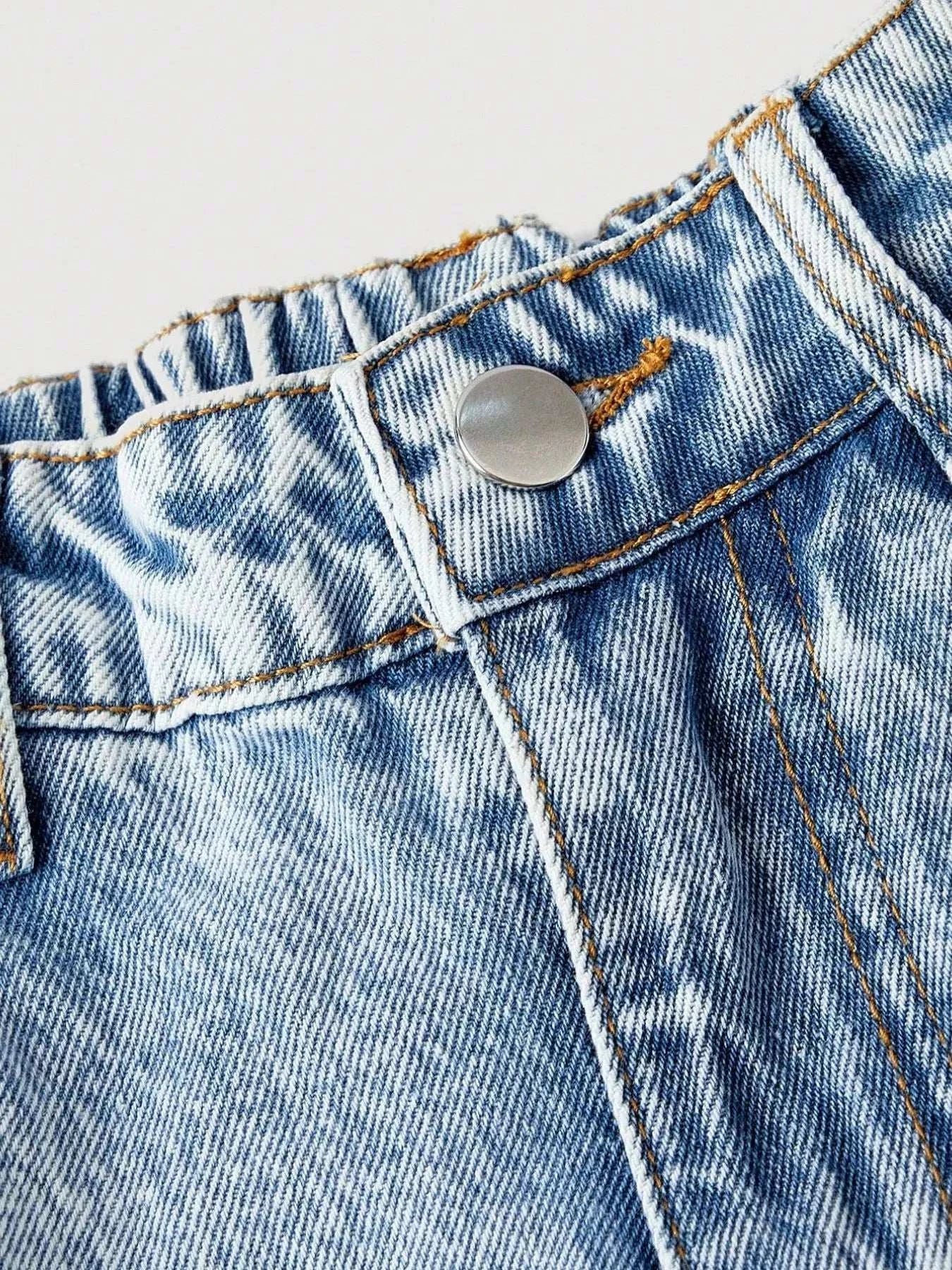 Embroidered Heart Wide-Leg Jeans - GlowUp Garments