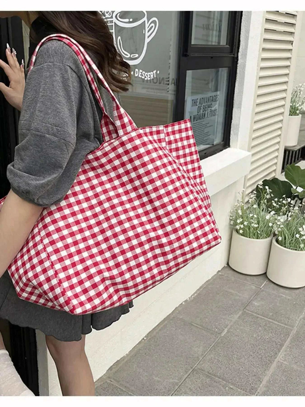 Classic Plaid Tote Bag - GlowUp Garments