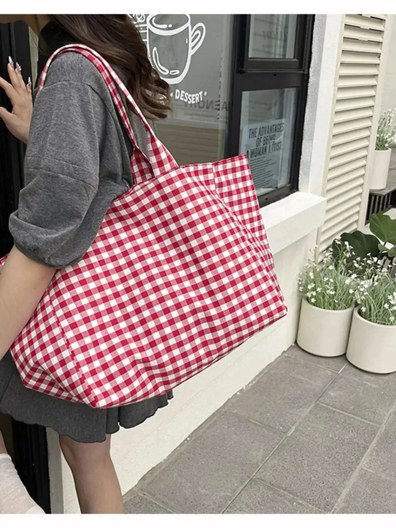 Classic Plaid Tote Bag - GlowUp Garments