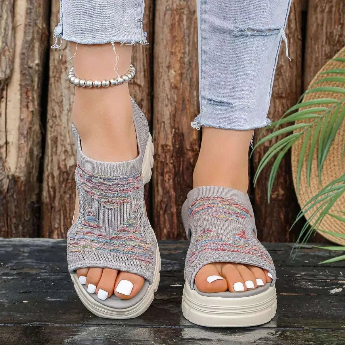 Open Toe Platform Sandals - GlowUp Garments