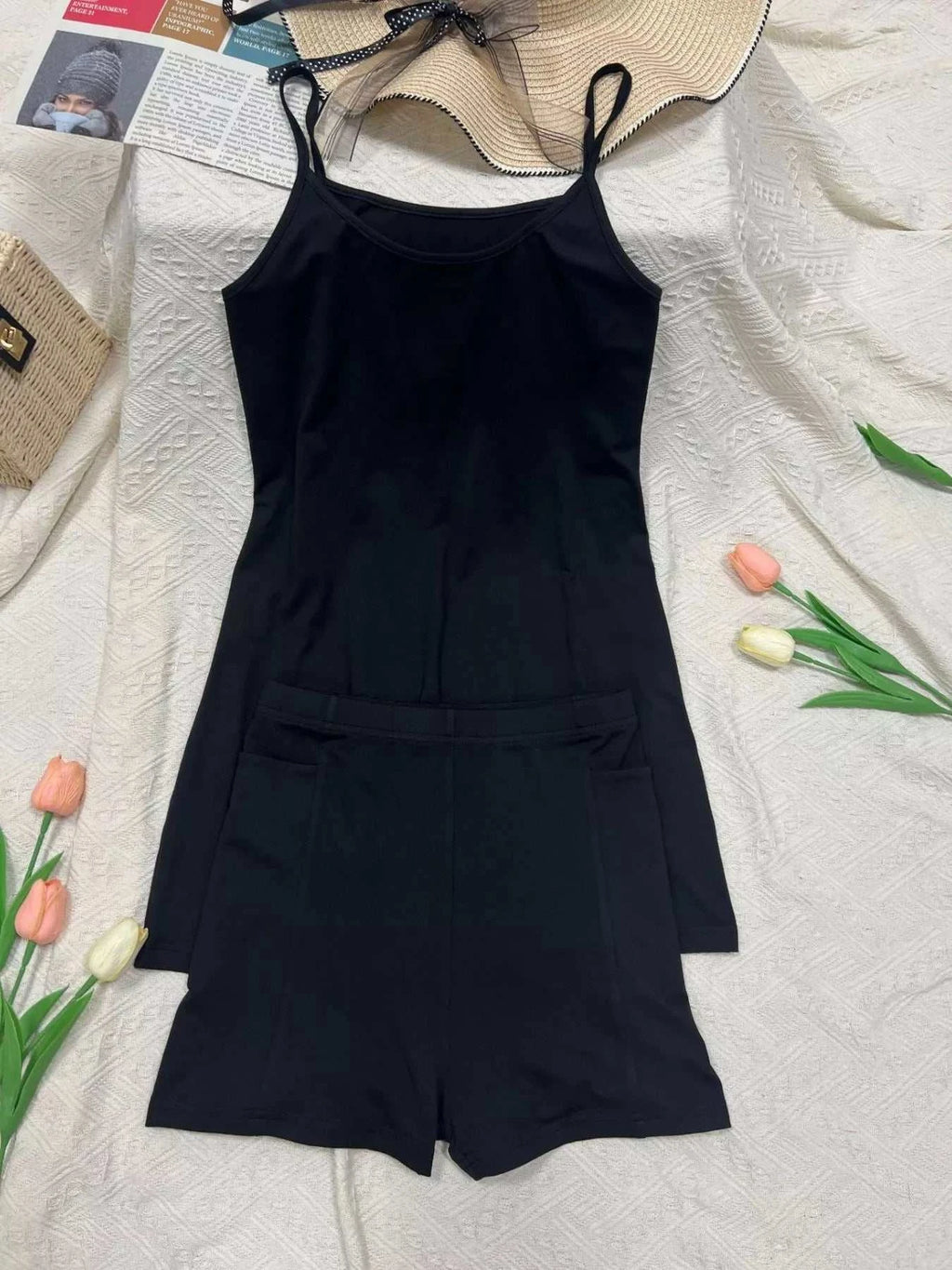Scoop Neck Cami and Shorts Active Set - GlowUp Garments