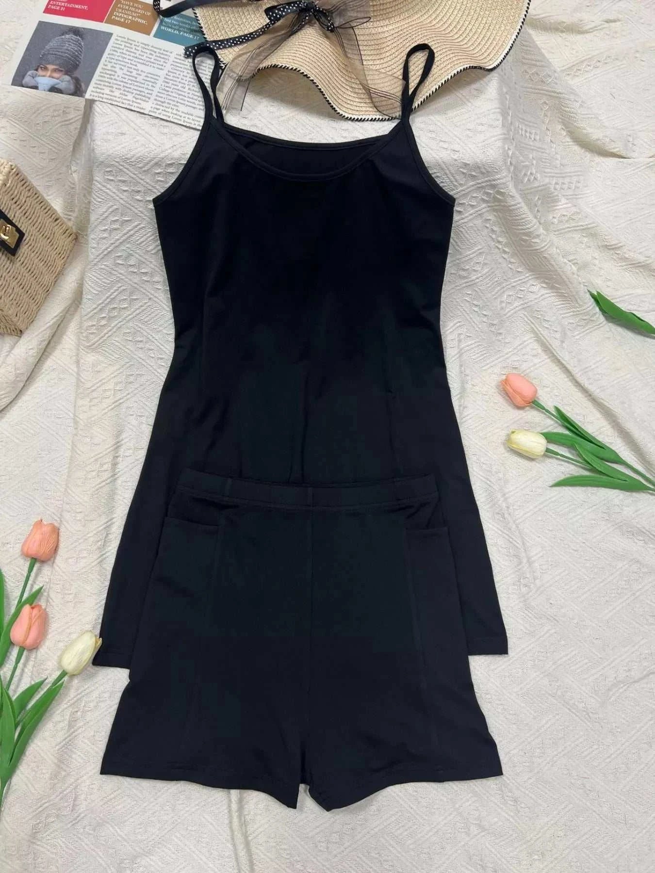Scoop Neck Cami and Shorts Active Set - GlowUp Garments