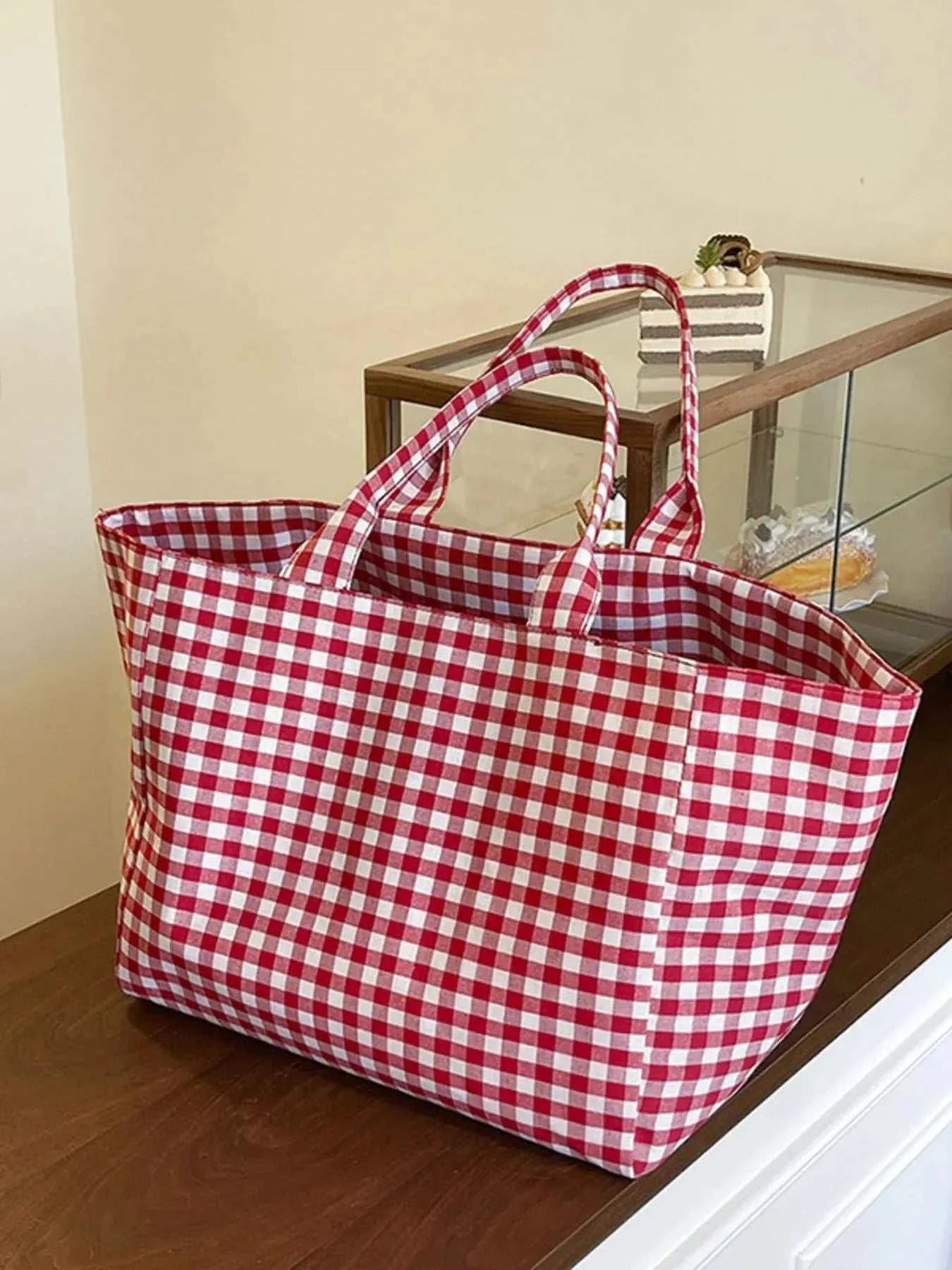 Classic Plaid Tote Bag - GlowUp Garments