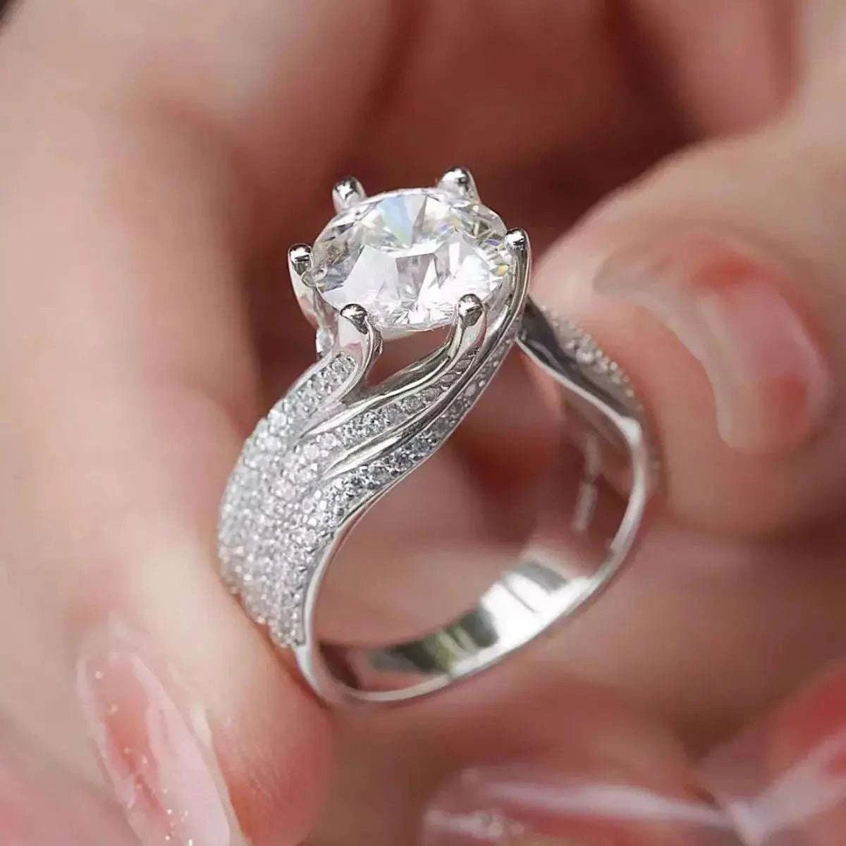 5 Carat Moissanite 925 Sterling Silver Ring - GlowUp Garments