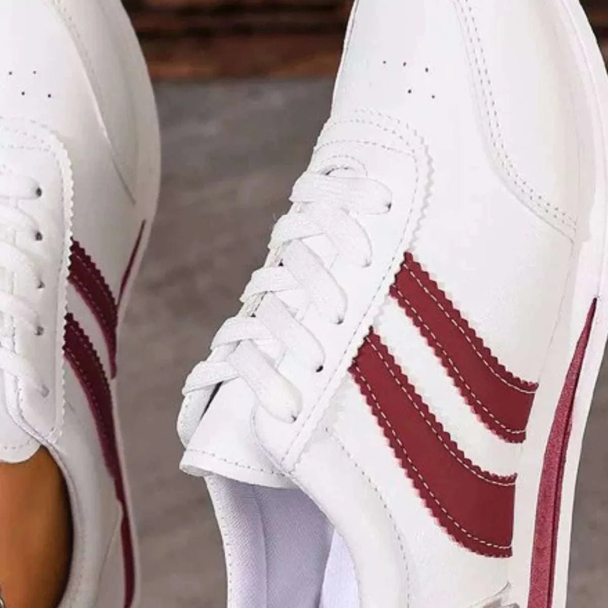 Round Toe Lace Up Sneakers - GlowUp Garments