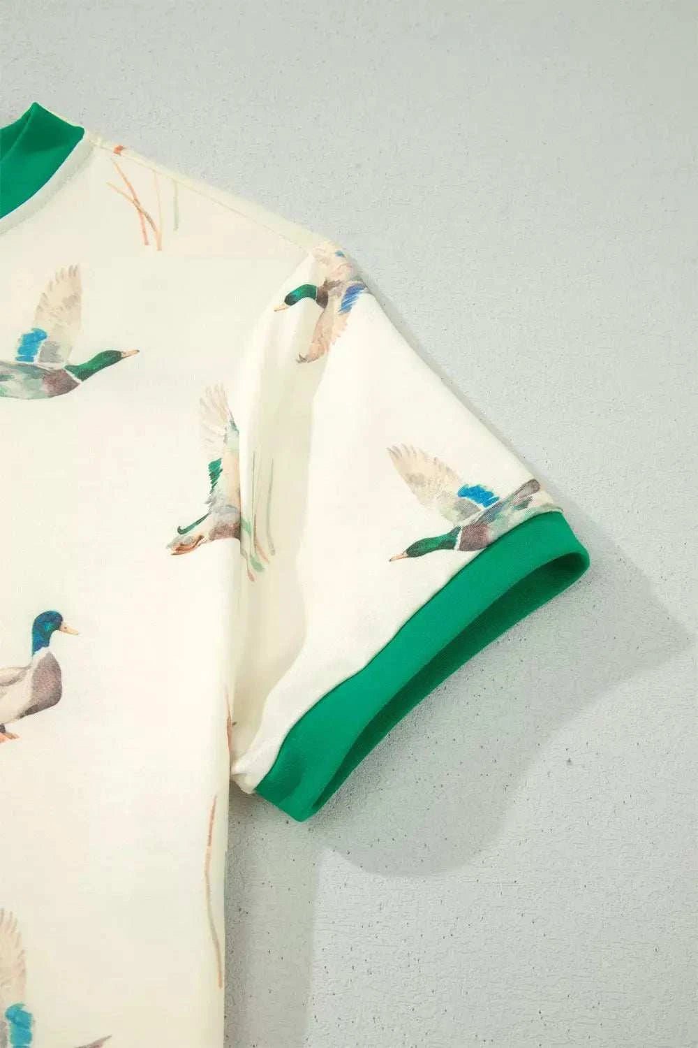 Mallard Printed Colorblock Trim Short Set - GlowUp Garments