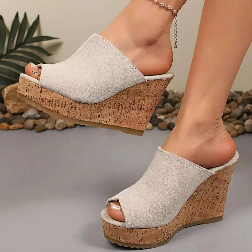 Open Toe Wedge Sandals - GlowUp Garments