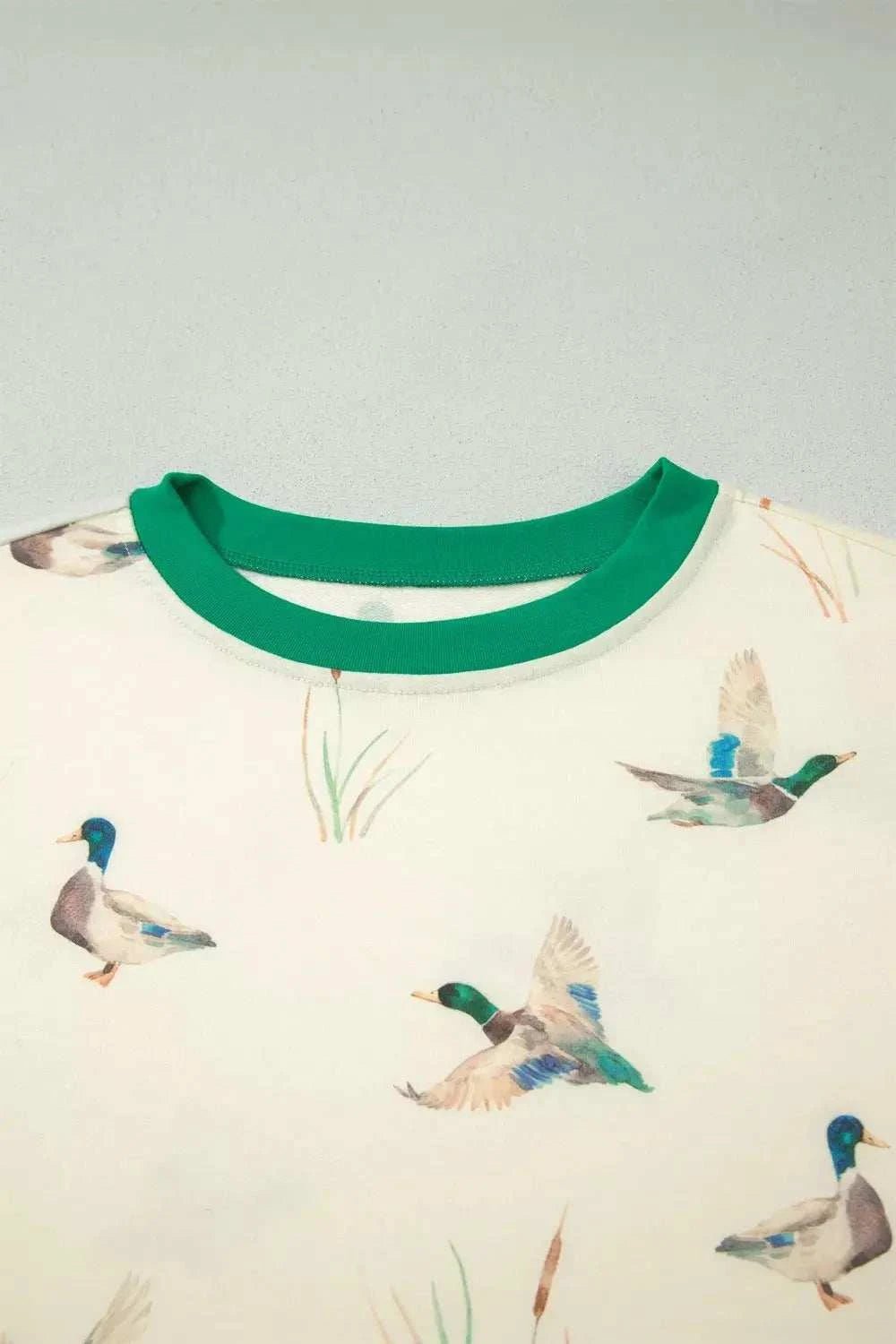 Mallard Printed Colorblock Trim Short Set - GlowUp Garments