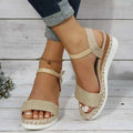Open Toe Wedge Sandals - GlowUp Garments